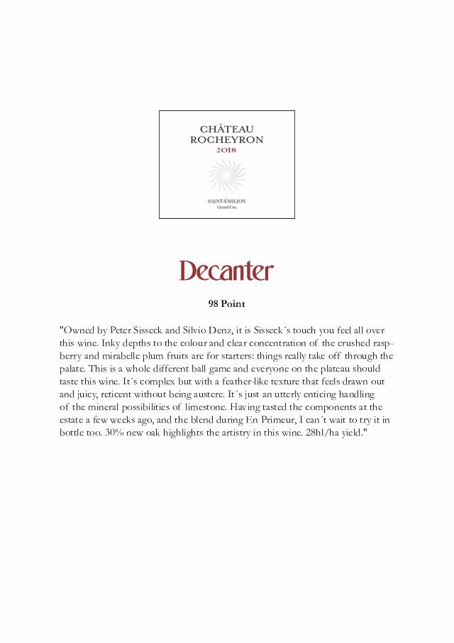 Decanter - Rocheyron 2018