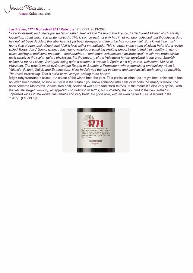 Los Frailes, 1771 Monastrell 2011