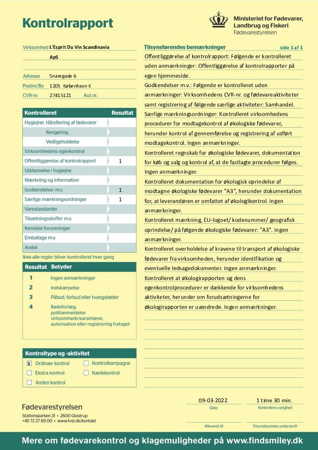 Fødevarestyrelsens smiley-rapport