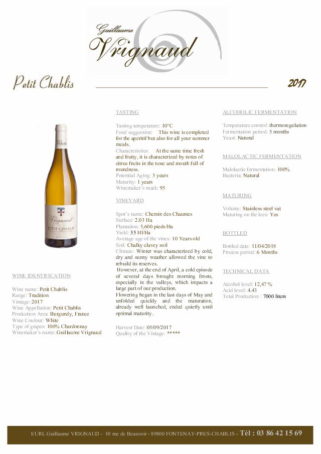 Petit Chablis 2017