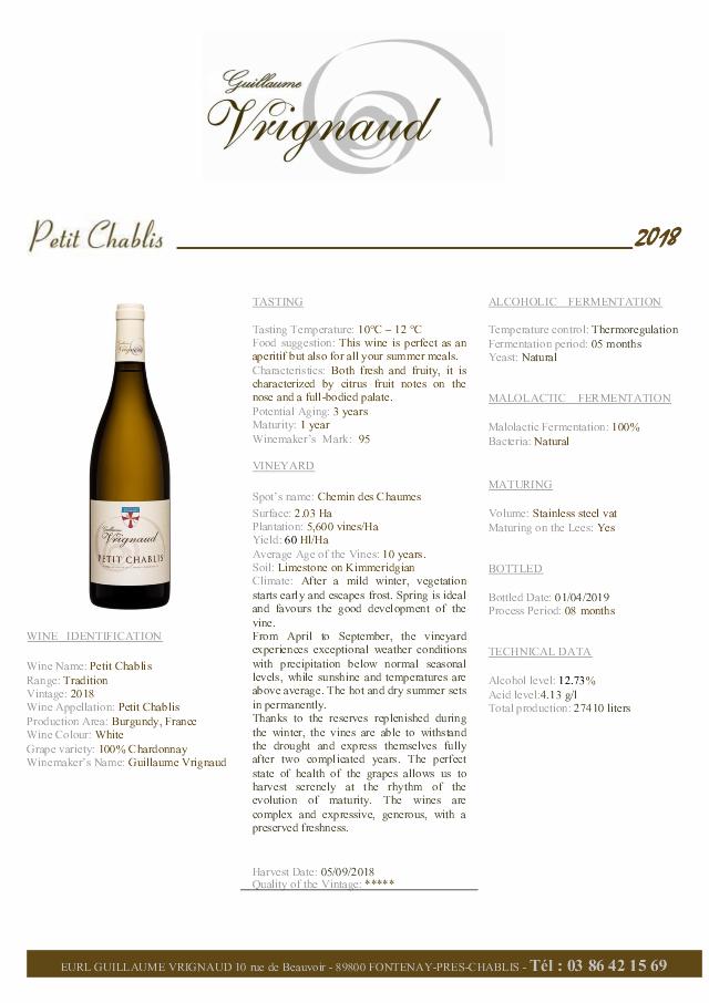 Petit Chablis 2018