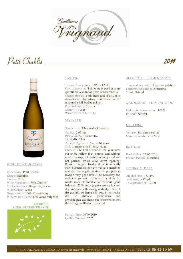 Petit Chablis 2019