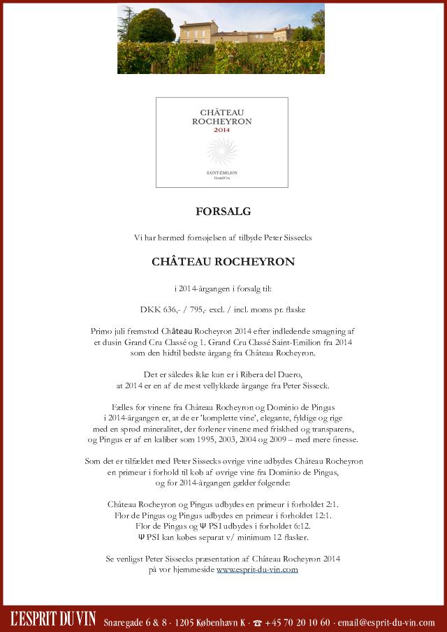 Château Rocheyron 2014 En Primeur & 2010 Premiere