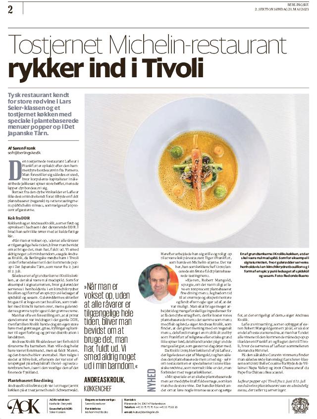 Tostjernet Michelin-restaurant rykker ind i Tivoli