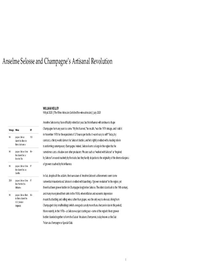 William Kelley - Selosse ratings